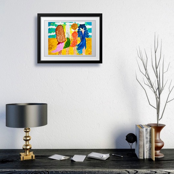 Mother Daughters Sisters Painting ORIGINAL Artwork - Picture 3 of 10
